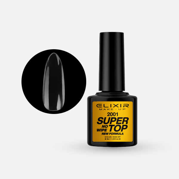 2001.jpg Elixir Semi Gel - #2001 (Super Top Coat – No Wipe) NEW! 8ml - Image 1