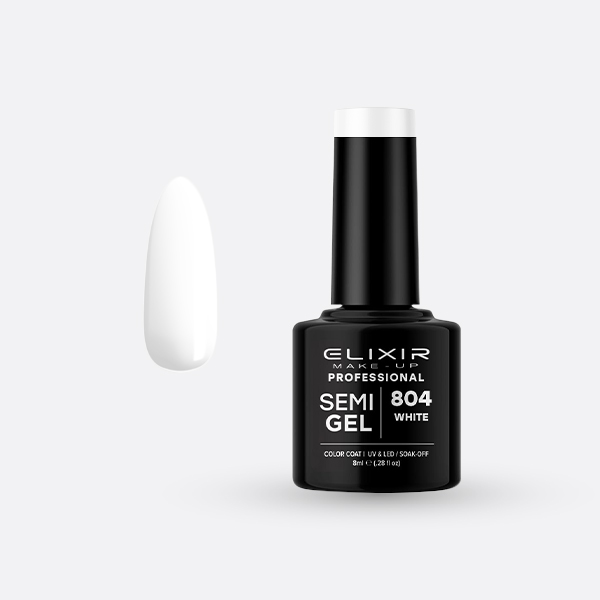 804.jpg Elixir Semi Gel - #804 (White) 8ml - Image 1