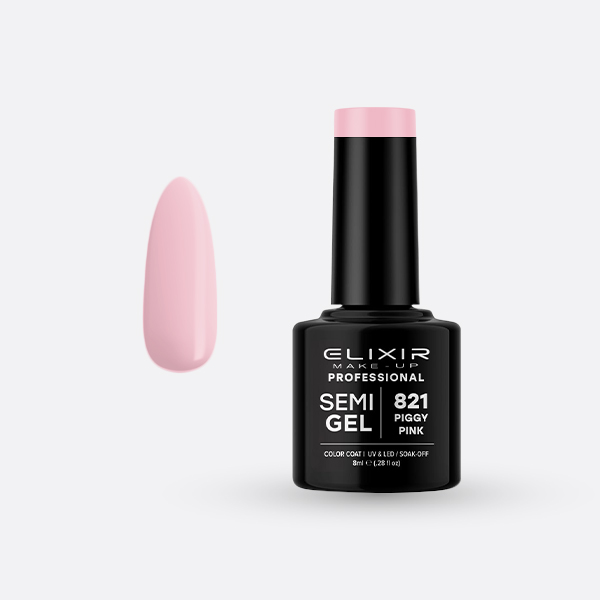 821.jpg Elixir Semi Gel - #821 (Piggy PInk) 8ml - Image 1