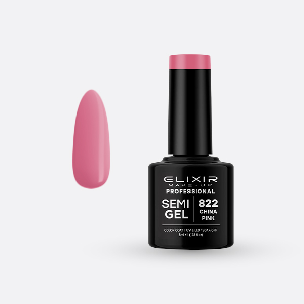 822.jpg Elixir Semi Gel - #822 (China Pink) 8ml - Image 1