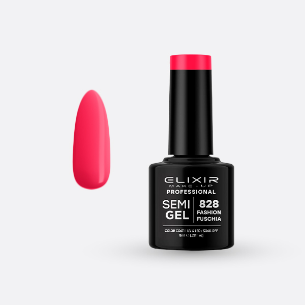 828.jpg Elixir Semi Gel - #828 (Fashion Fuschia) 8ml - Image 1