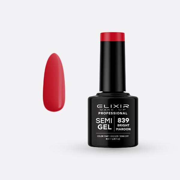 839.jpg Elixir Semi Gel - #839 (Bright Maroon) 8ml - Image 1