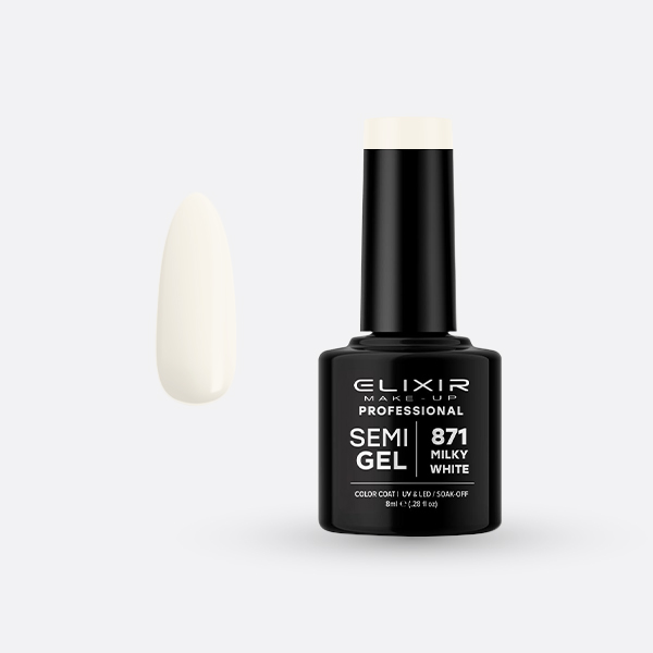 871.jpg Elixir Semi Gel - #871 (Milky White) 8ml - Image 1