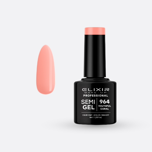 964.jpg Elixir Semi Gel - #964 (Youtfull Coral) 8ml - Image 1