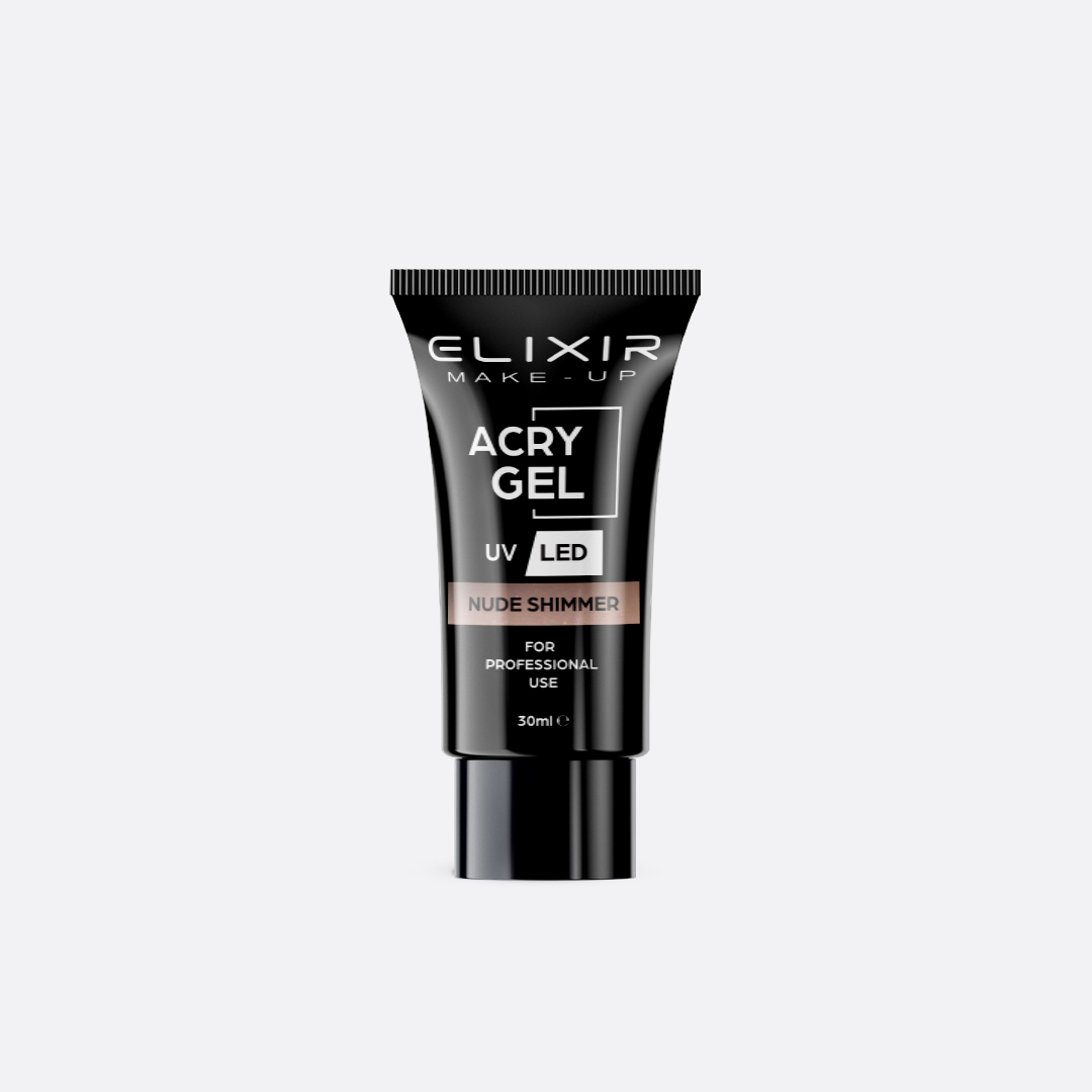 AcryGel-Mockup-718-web.jpg Elixir Acry Gel 30ml #718 Nude Shimmer - Image 1