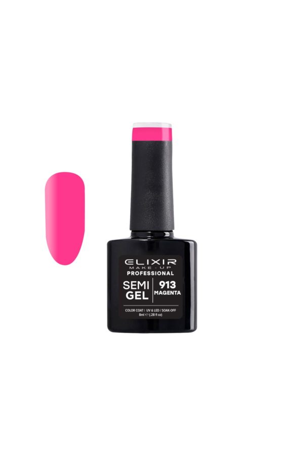 Elixir-Semigel-913-1-600x900-1-2.jpg Elixir Semi Gel - #913 (Magenta) 8ml - Image 1