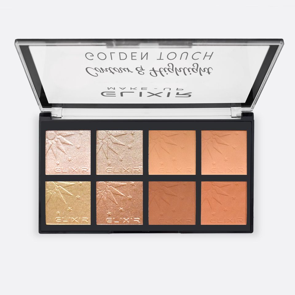 παλέτα-contour-highlight-golden-touch-844B.jpg Elixir Higlight&Contour Palette (Golden Touch) #844B - Image 1