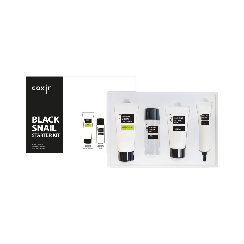coxir-black-snail-collagen-line-regenerating-set-with-snail-mucin-and-collagen-30ml-30ml-20ml-15ml-98.jpg COXIR BLACK SNAIL COLLAGEN LINE Regenerating set with snail mucin and collagen, 30ml + 30ml + 20ml + 15ml - Image 1