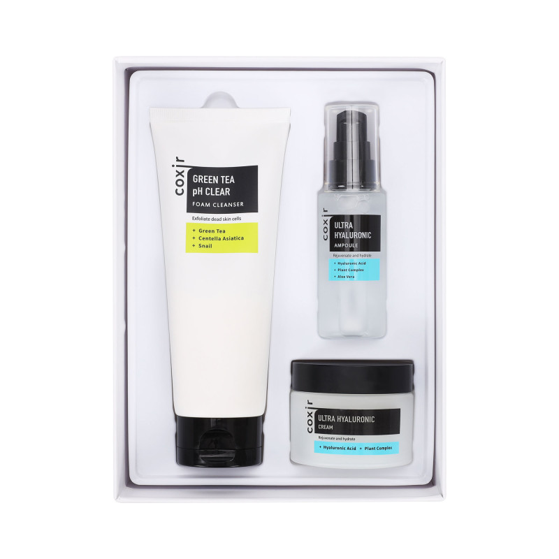 coxir-ultra-hyaluronic-line-intensive-moisturizing-set-with-hyaluronic-acid-120ml-50ml-50g-98.jpg COXIR ULTRA HYALURONIC LINE Intensive moisturizing set with hyaluronic acid, 120ml + 50ml + 50g - Image 1