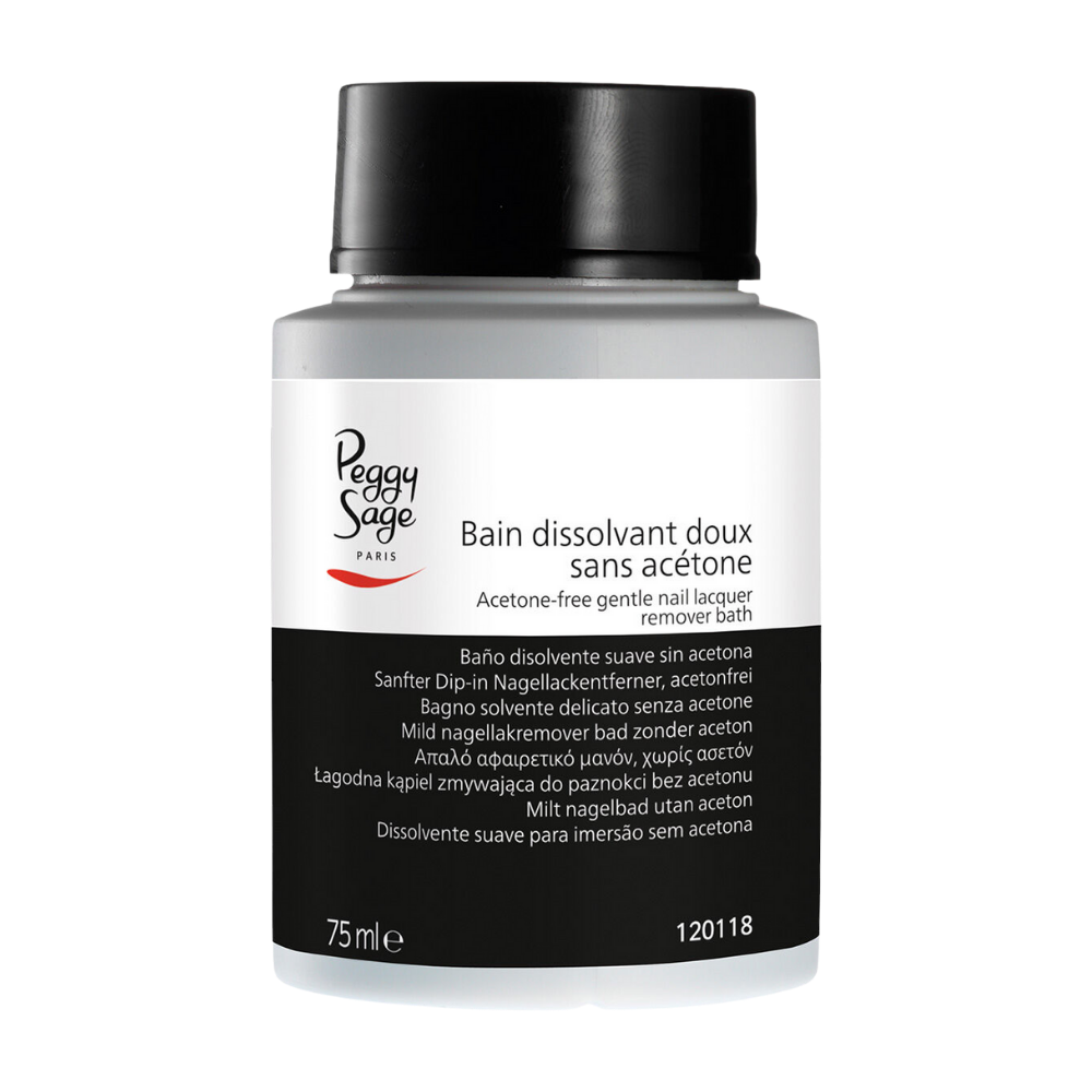 peggy-sage-acetone-free-gentle-nail-lacquer-remover-bath.png Peggy Sage Acetone-Free Gentle Nail Lacquer Remover Bath 75ml - Image 1