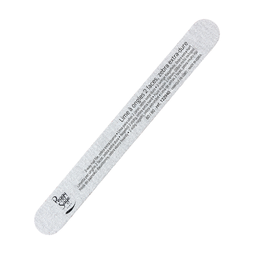 peggy-sage-washable-2-way-nail-file-zebra-80-80.png Peggy Sage Washable 2-Way Nail File Zebra 80/80 - Image 1
