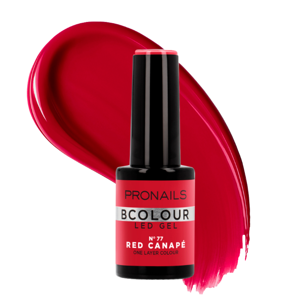 pronails-bcolour-led-gel-10ml-77-red-canape-1-1774855080-2.png ProNails Bcolour LED Gel 10ml - Image 1