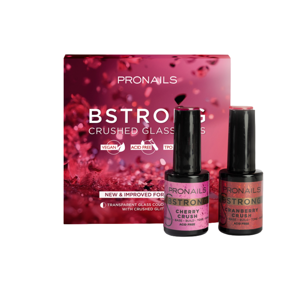 pronails-bstrong-led-gel-crushed-glass-gels-2x14ml-4-1774864294-2.png ProNails BStrong LED Gel Crushed Glass Gels - Image 1