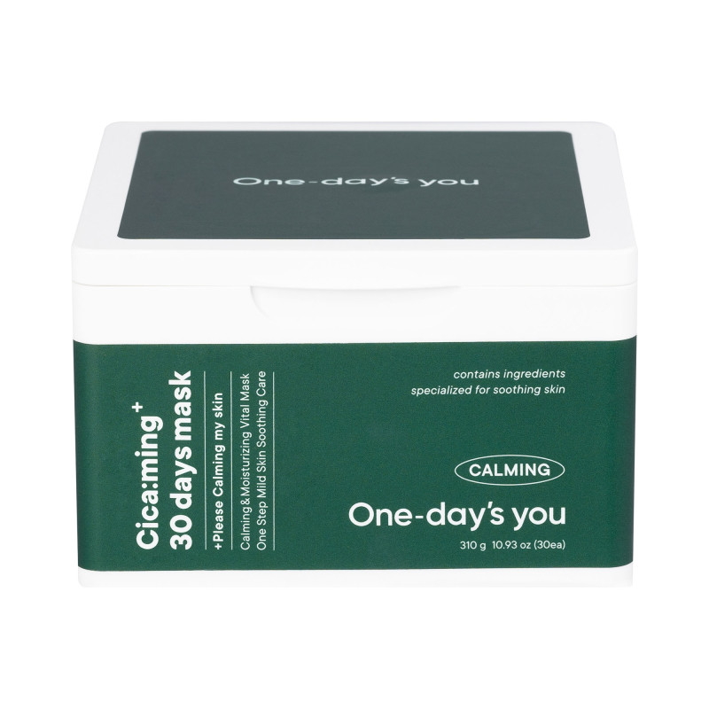 one-day-s-you-cicaming-30-days-soothing-sheet-masks-310ml-30-pcs.jpg ONE-DAY'S YOU CICA:MING 30 DAYS Soothing sheet masks 310ml (30 pcs.) - Image 1