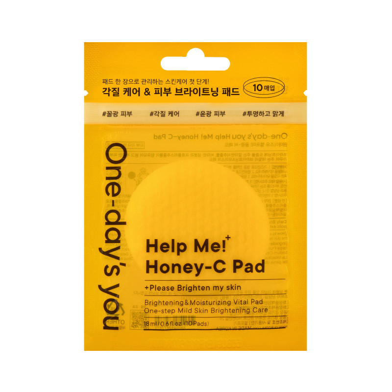 one-day-s-you-help-me-honey-c-pad-brightening-toning-pads-18ml-10-pcs.jpg ONE-DAY'S YOU HELP ME HONEY-C PAD Brightening toning pads 18ml (10 pcs.) - Image 1